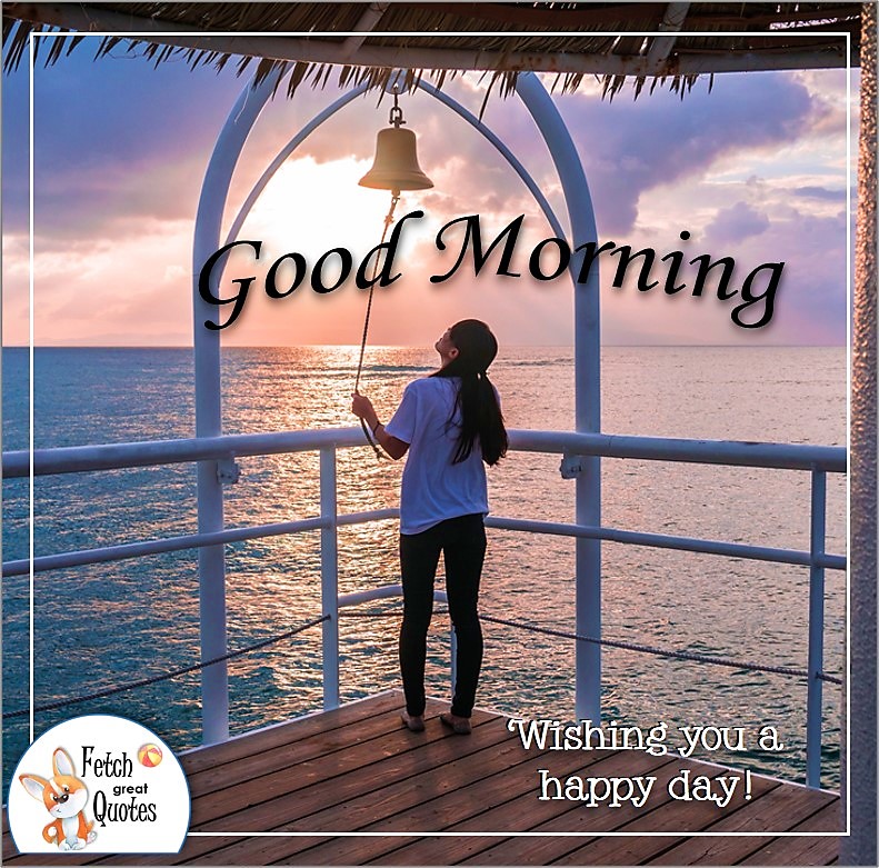 Ocean view good morning girl, good morning quote photo, Caribbean cruise girl, wishing you a happy day! quote photo