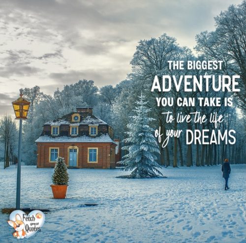 Motivational quote photo, inspirational quote photo, The biggest adventure you can take is to live the life of your dreams.